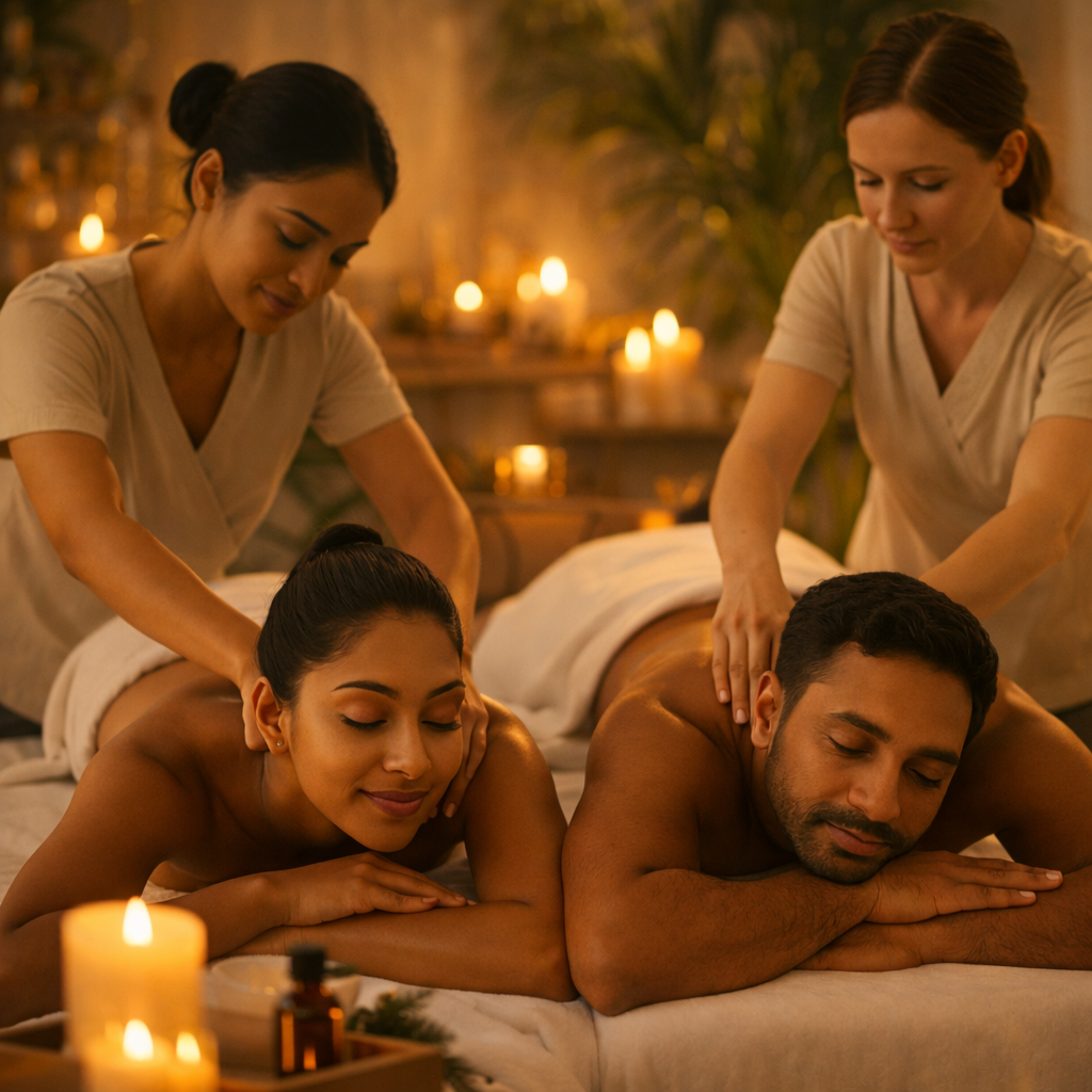 Couples Full Body Warm Oil Massage 60 min - 2 guests