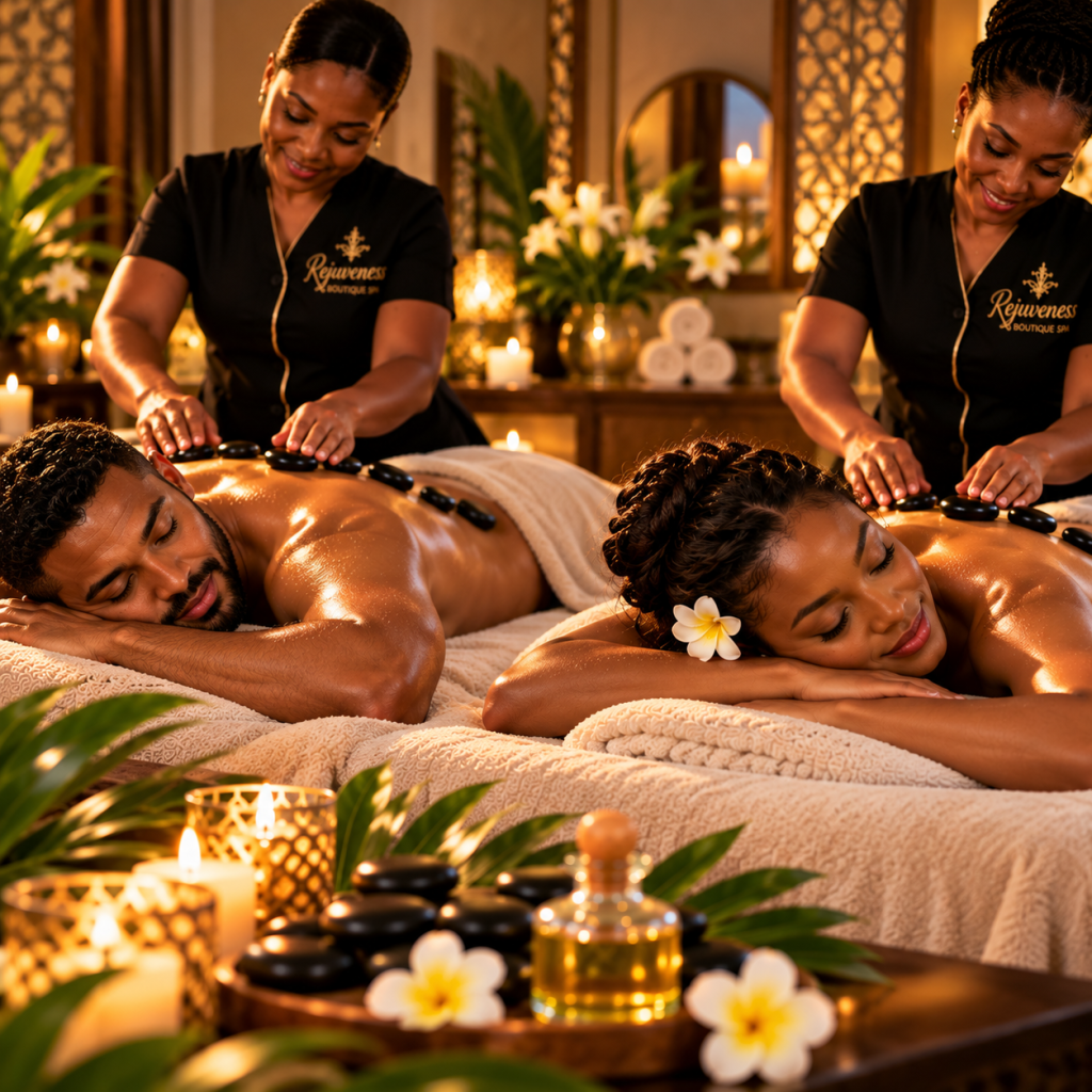 Couples Full Body Hot Stone Aromatherapy Massage | 1 hour 15 min | 2 guests