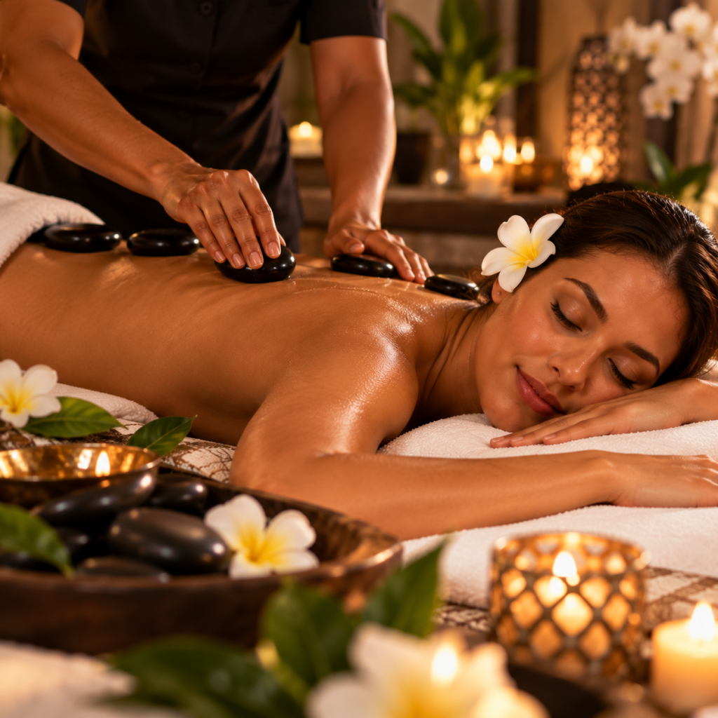 Full Body Hot Stone Aromatherapy Massage  | 1 hour 15 min | 1 guest