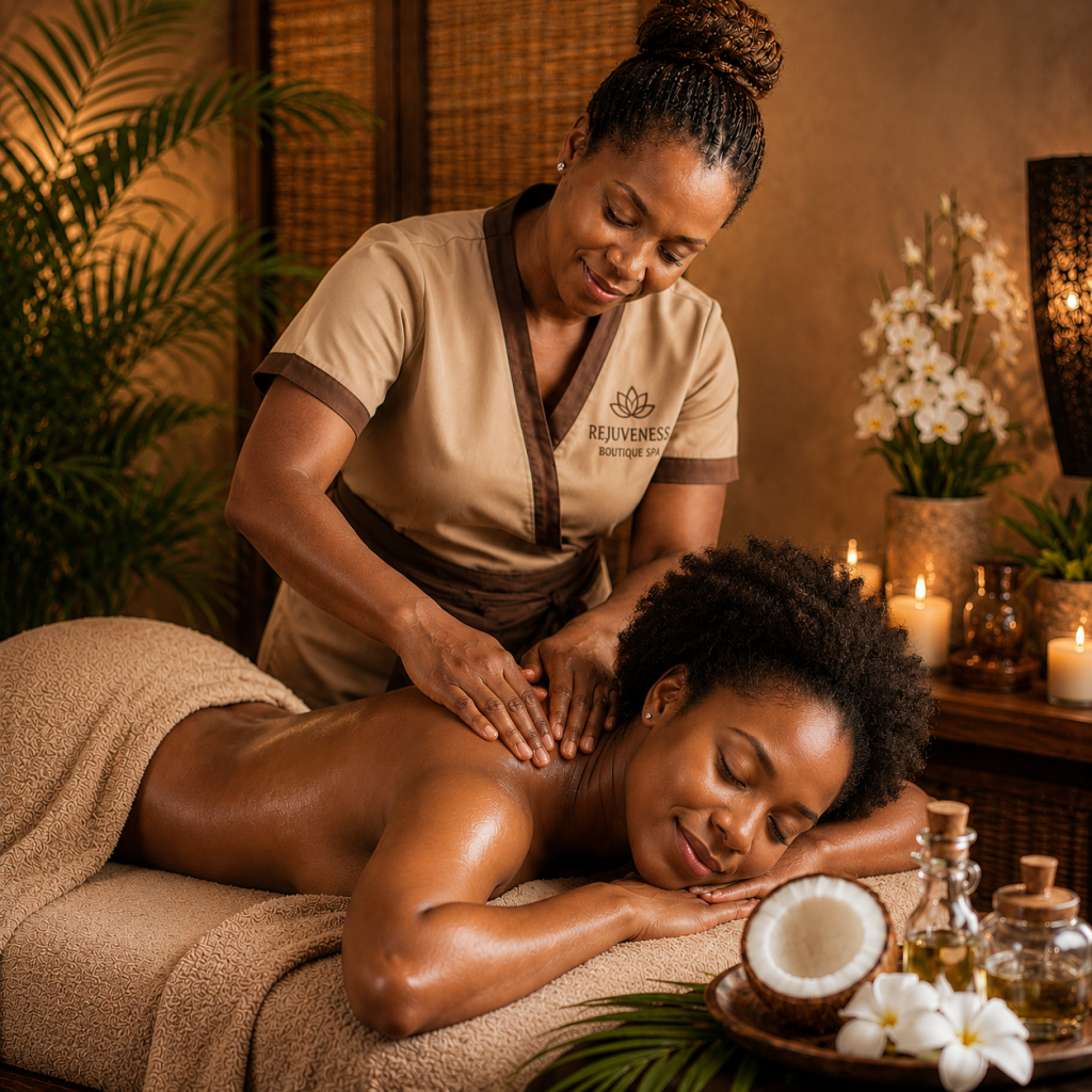 Coconut Back, Neck, Shoulder & Relaxing Scalp Massage | 45 min |1 guest