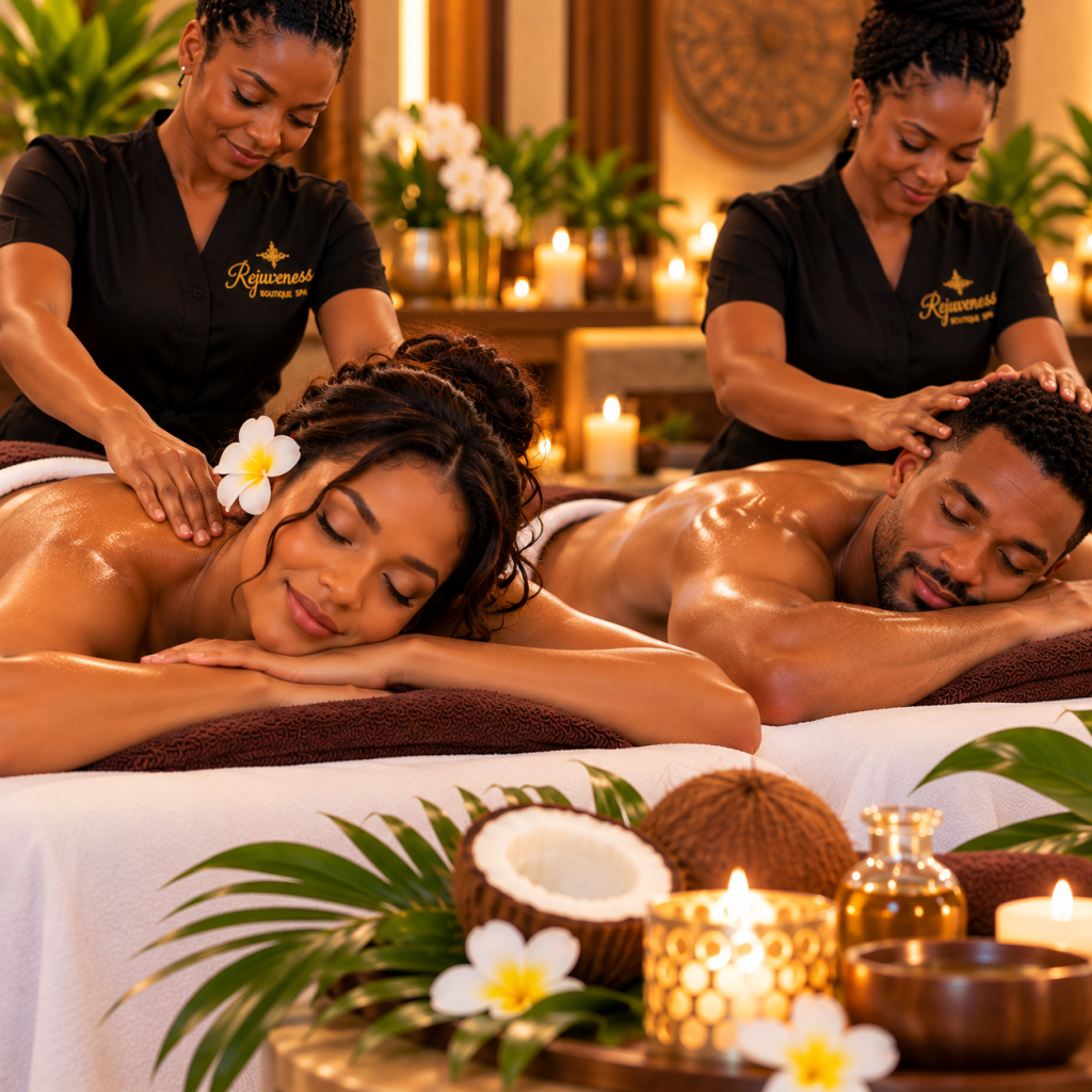 Couples Coconut Back, Neck Shoulder & Indian Head Massages |45 min | 2 Guests