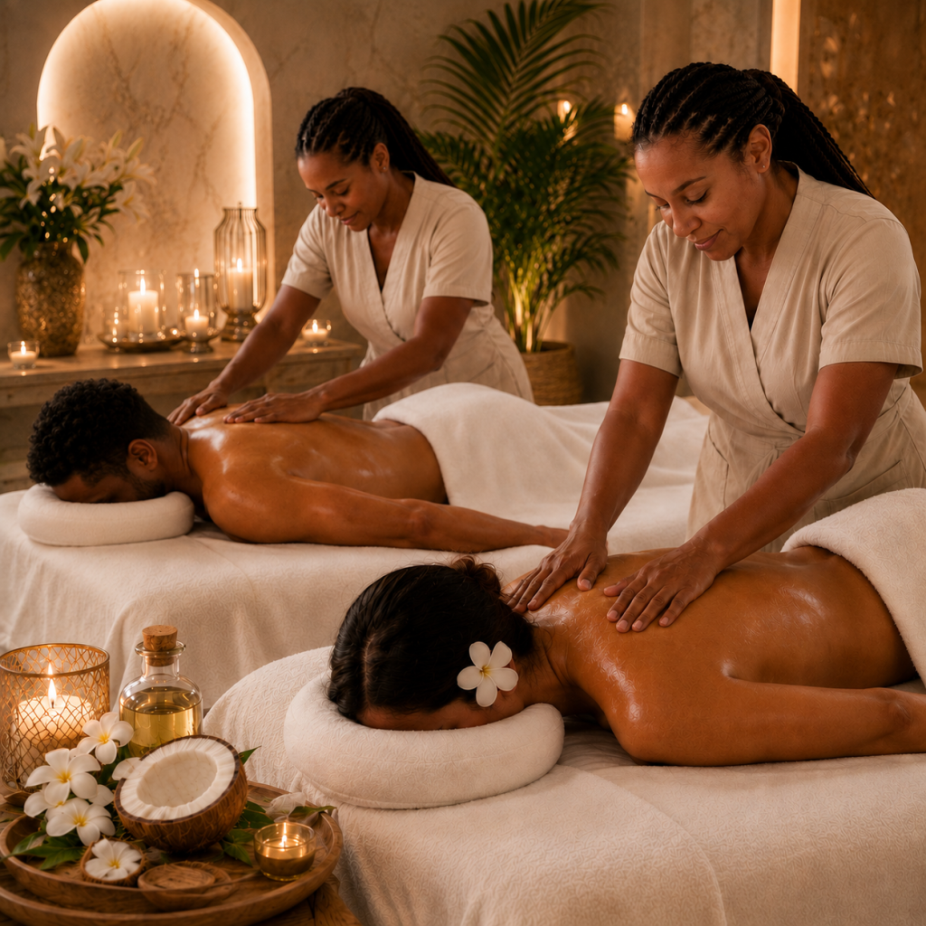 Couples Full Body Island Melt & Indian Head Massages | 1 hour | 2 guests