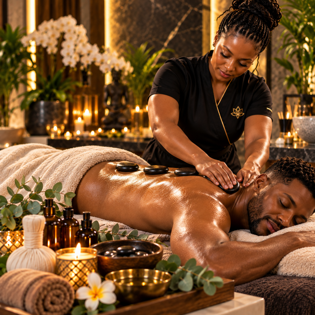 Stone & Stress Release Back, Neck & Shoulder Massage | 60min |1 guest