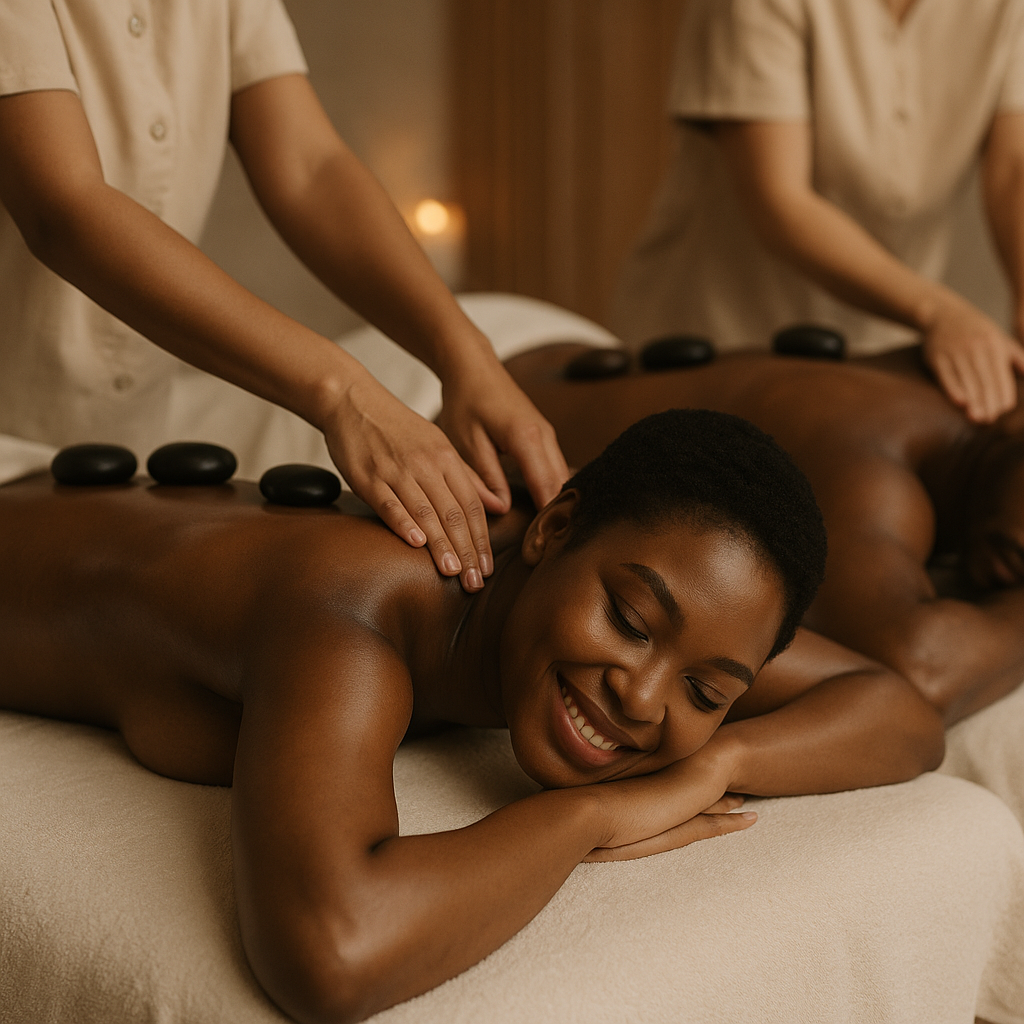 Couples Stone & Stress Release Back, Neck & Shoulder Massage - 60 min · 2 Guests